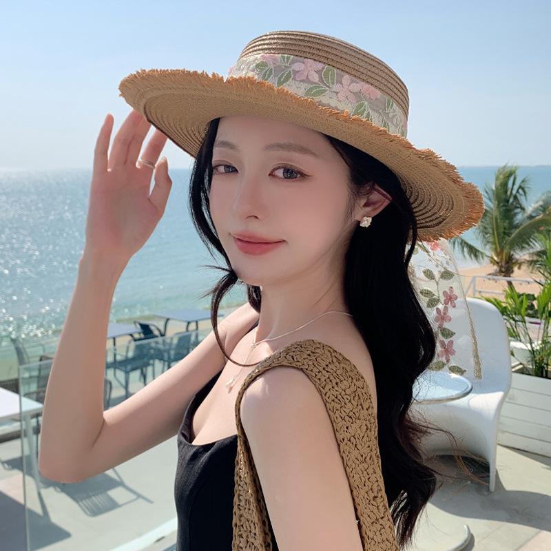 

Летняя солнцезащитная шляпа от солнца детская прозрачная милая шляпа из рафии соломы кружевная лента бант солнцезащитная шляпа One Size