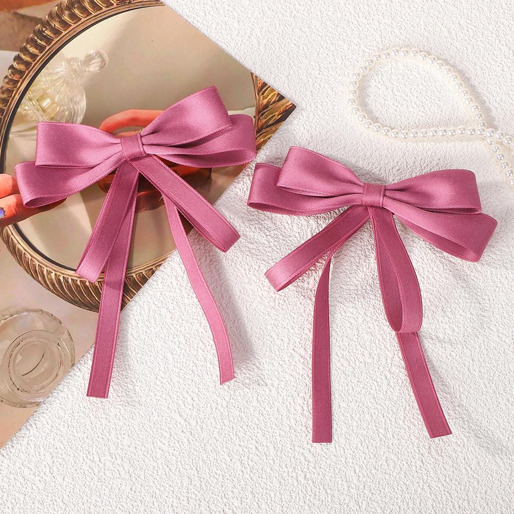 RAINBOW BOWS 1/2Pcs 4.3inch Double Layer Ribbon Bowknot Hair Clip Boutique Headwear Hairgripes Elegant Tassel Ponytail Hairclip