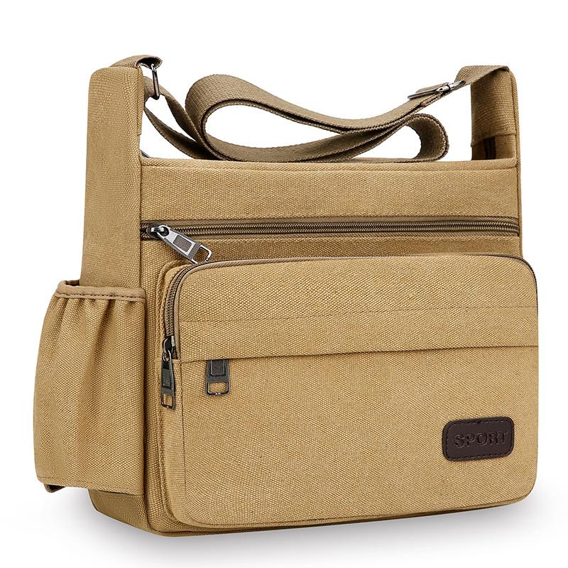 Herr Canvas Axelväskor Casual Tote Resa Crossbody-väska för män Lyxiga Messenger-väskor Mode Handväska av hög kvalitet