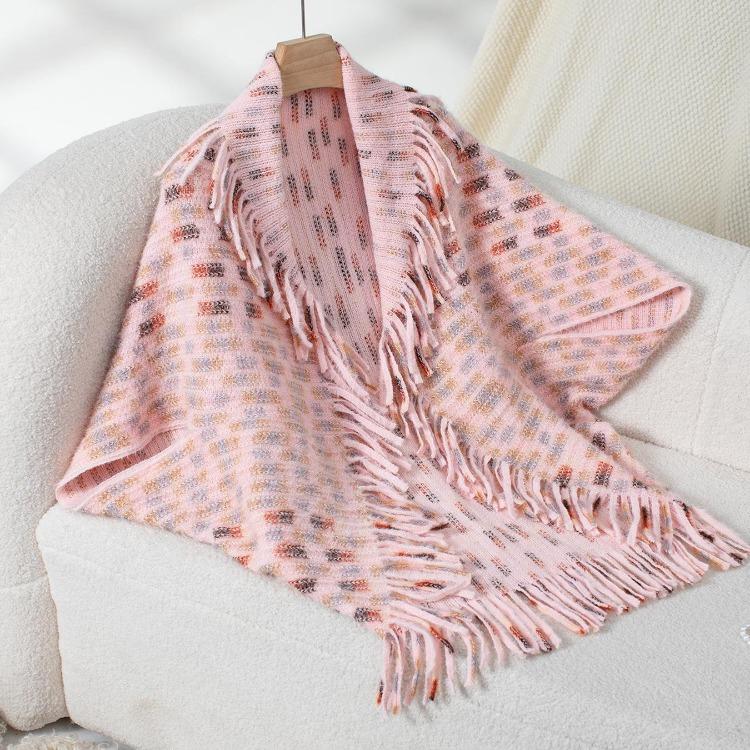 Autumn Winter Women Loose V Neck Bat Sleeve Cross Border Cloak Cardigan Sweater Knitwear