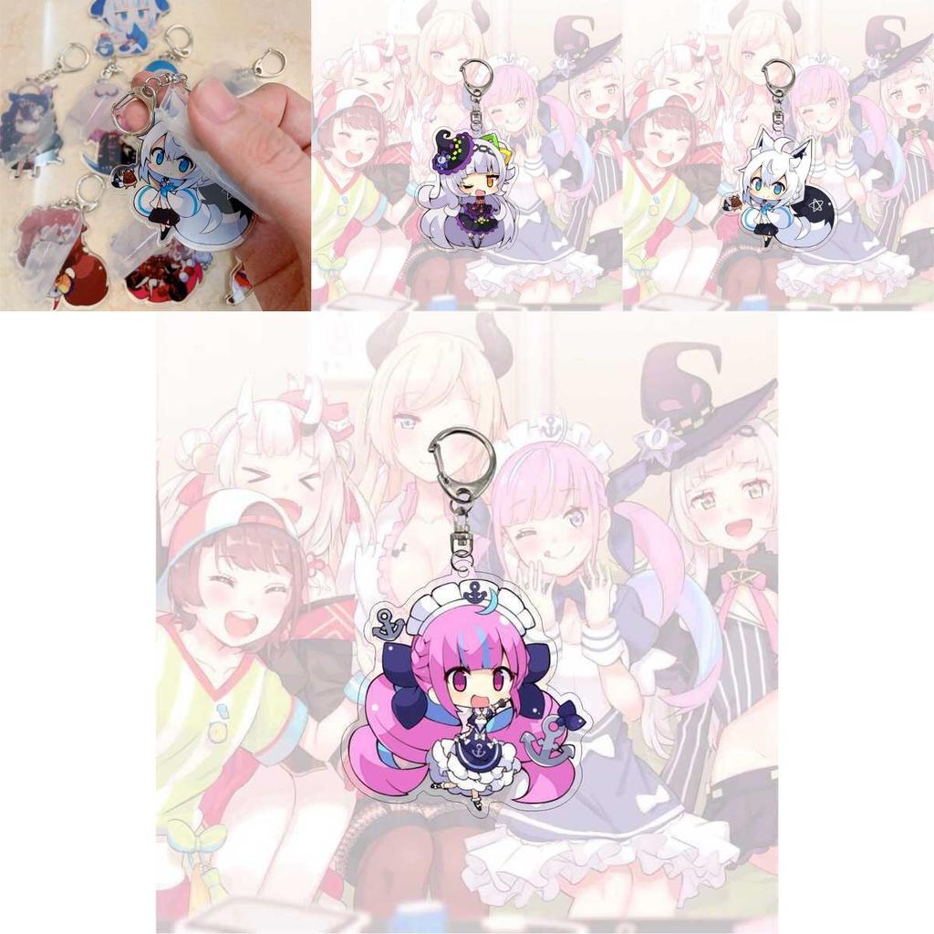 Stunning Hololive Vtuber Keychain Featuring Gawr Gura Mori Usada Fubuki Suisei For Anime Fans