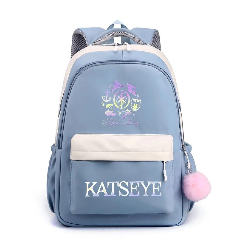 Kids Unisex KATSEYE Printed Backpack Student School Waterproof Big Bag