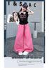 Girls' Korean Style Sleeveless T-shirt & Wide-Leg Pants Set - Casual Summer Street Dance Outfit