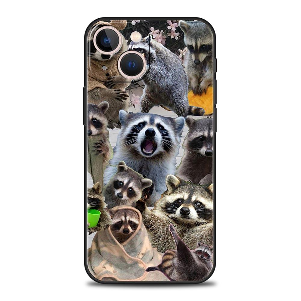

mapache Luxury Phone Case For Apple iPhone 16 11 15 14 Pro MAX 12 13 7 8 Plus X XR XS SE Silicone Black Cover iPhone 14