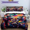 3PC Custom Name Colorful Elephant Family Bedding,soft and breathable,2D Flat Print,room decor.,Poster Three-piece set,Soccer Three-piece set,Art,Poste