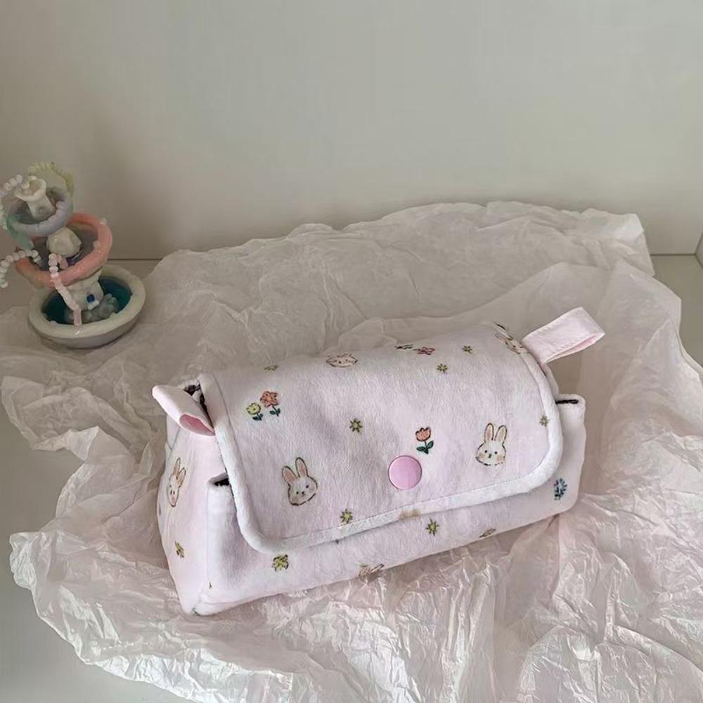 Printed Pencil Storage Bag Large Capacity Zipper Stationery Pouch Back To School