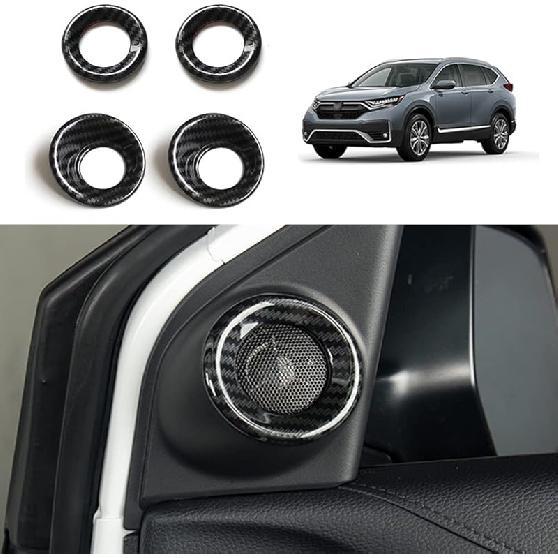 for CRV 2017-2022 Rear Air Condition Vent Outlet Cover Trim Sticker, Carbon Fiber Grain Style Interior Decorative Panel Frame Accessories for Honda