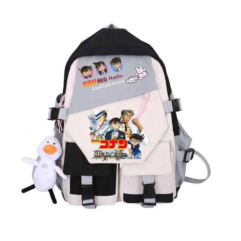 3 Piece School Backpack Set for Students Large Capacity Oxford Cloth Schoolbag with Shoulder Strap and Pencil Case