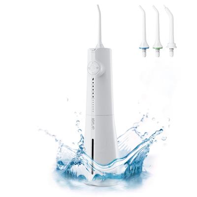 IGYLAR Y205N Bezprzewodowy irygator do ust z możliwością ładowania, myjka strumieniowa, ciśnienie wody 5 PSI, 300 ml, IPX7, 4 wymienne końcówki i przenośna saszetka do przechowywania, tryby