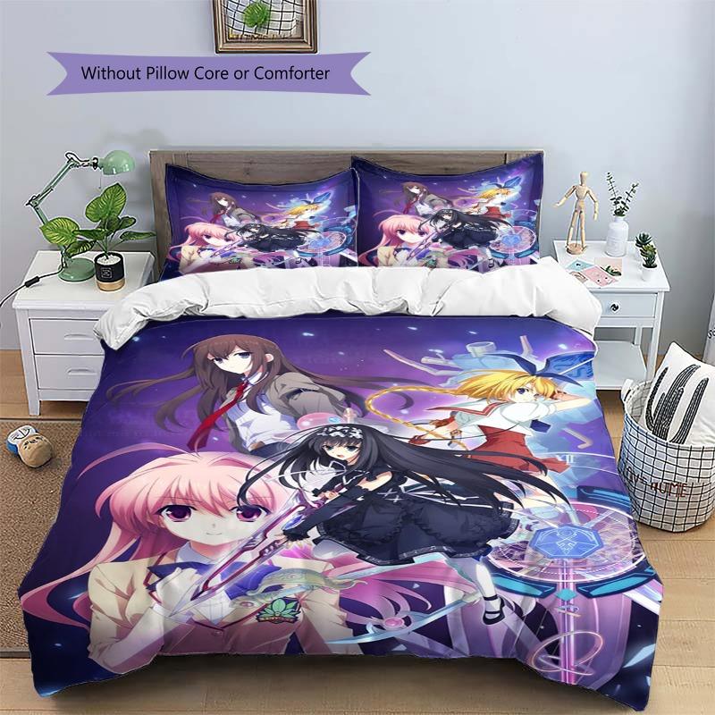 Anime Magic Girls Group Characters 3Pcs Bedding Set, Duvet Cover with 2 Pillowcases, No Comforter No Pillow Core