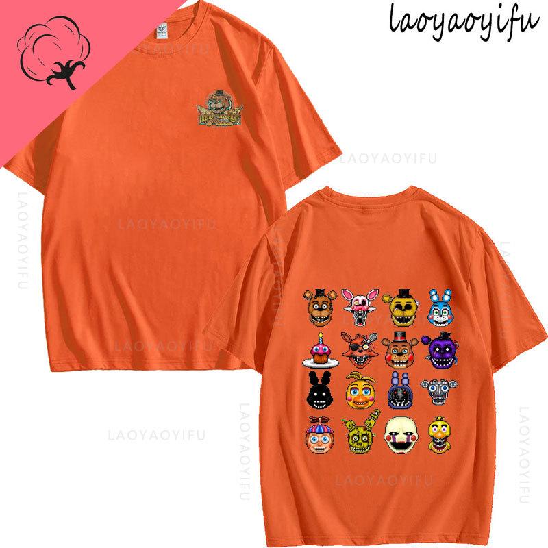 Five Nights At Freddys Theme 100Cotton Printed Fashion Mens Womens Fashion Summer TShirt Shortsleev High Quality Oneck