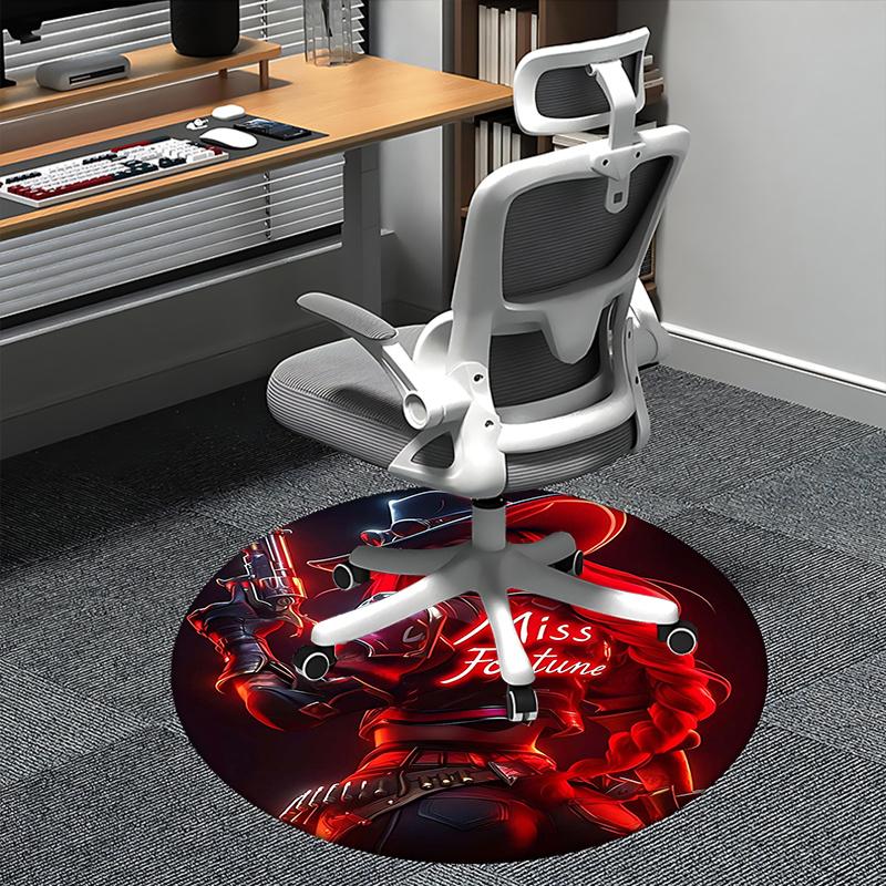 

Miss Fortune, Chair mat Round Rug-Office carpet, Machine Washable, Non-slip, Suitable for Living Rooms, Bedrooms, Entryways, and Holiday-the 80cm by 80cm