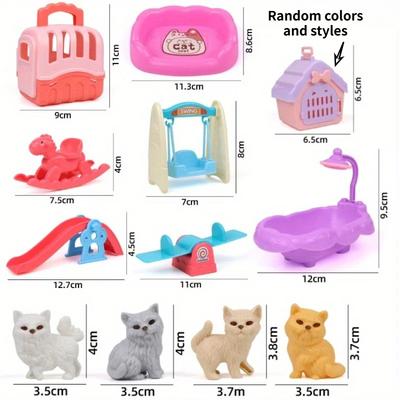 Sevimli Köpek Evcil Hayvan Sepeti Aile Oyuncakları Köpek Bebek Seti Kafes Oyuncakları Sahne Oynama Oyuncakları Noel Dekorasyonu Şükran Günü Hediyeleri renk rastgele