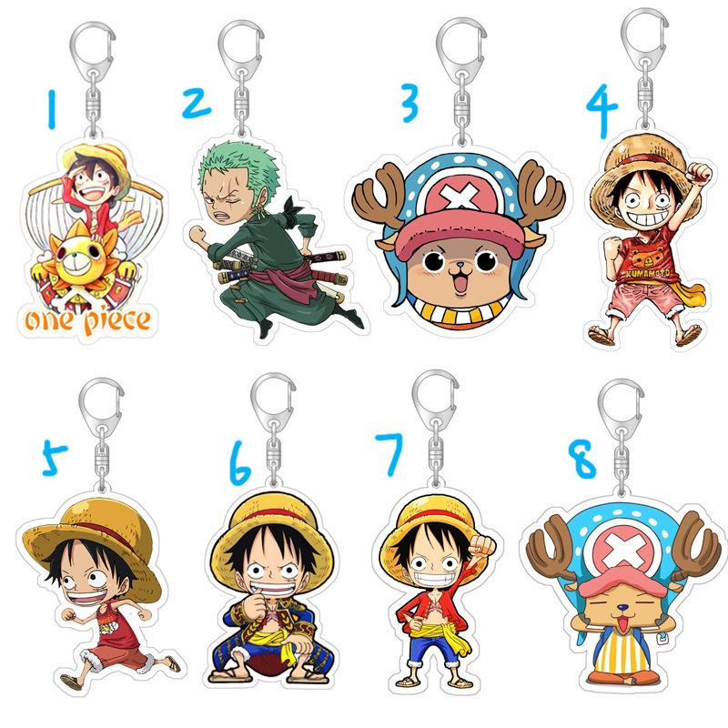 Klíčenka Anime One Piece Klíčenka, Anime Periferie Akrylová Klíčenka, Luffy, Zoro Kreslený One Piece Klíčenka na Tašku