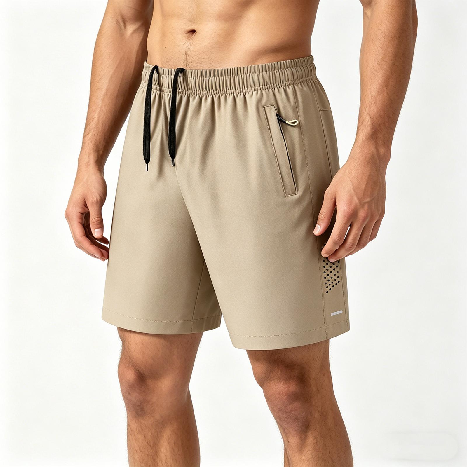 

Men’s Athletic Shorts Five Inch Length Stretch Breathable Quick Dry Training Beach Fitness Running Workout Shorts with Pockets XXXL хаки