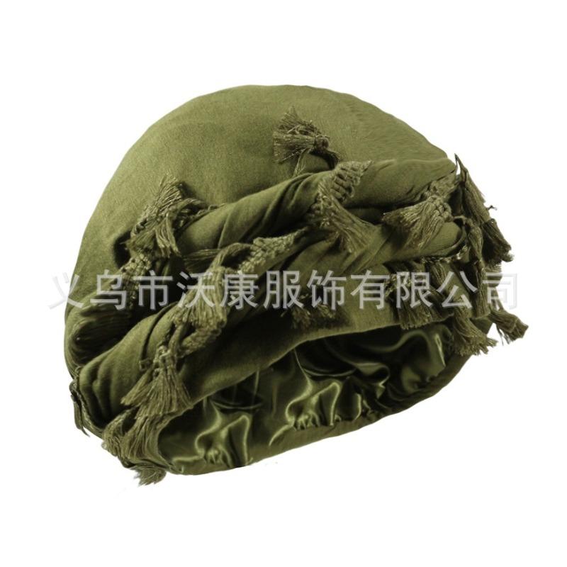 fringed headscarf hat, solid color cashew print twist tail hat, hip hop twist braided hat