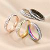 Full Tianxing River Titanium Ring Female Zircon Couple To Niche Ring