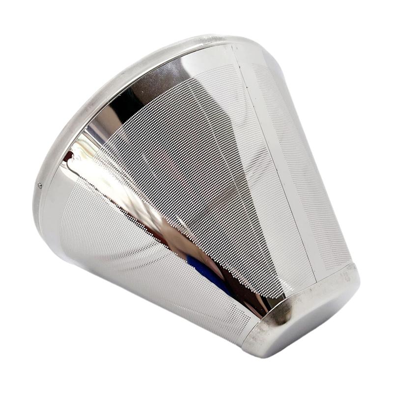 Filtru de cafea conic pentru cafea Material reutilizabil din oțel inoxidabil cu mâner