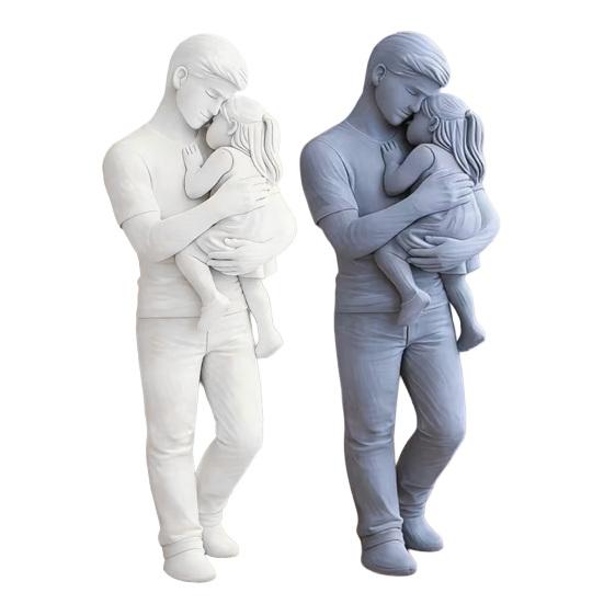 Father And Daughter Figurine 3D Printed Dad Holding Kid Statue Father's Day Birthday Gifts from Daughter