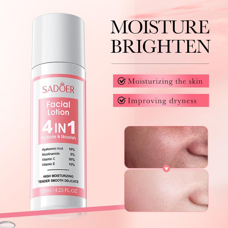 Four-in-one Multi-effect Lotion 120ml SADOER Hydrating and Moisturizing Skin Water Milk