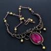 Ruby Necklace, Handmade Gemstone Necklace, 999 Copper Wire Wrapped Necklace Antique Jewelry