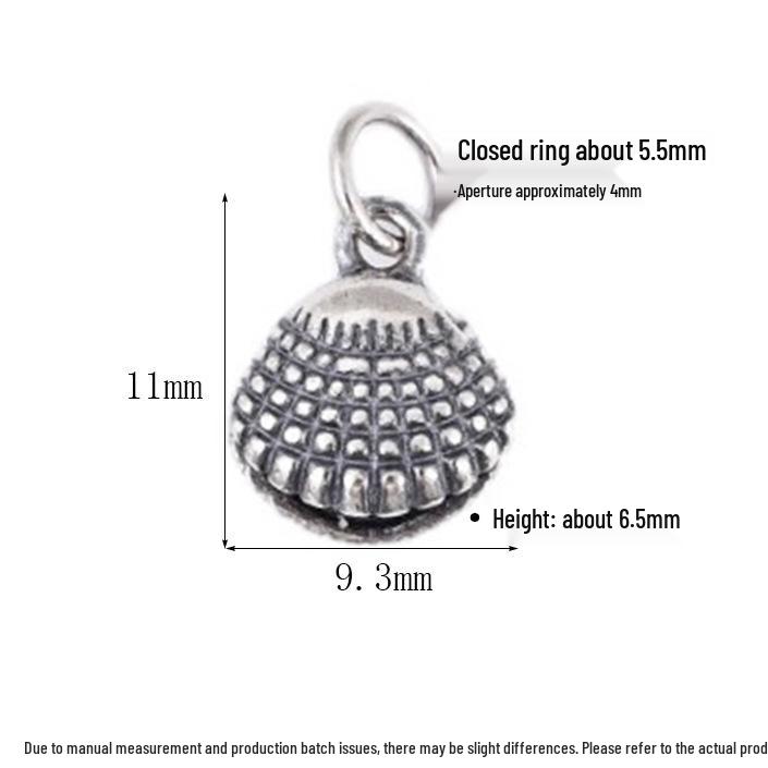 S925 Sterling Silver 3D Conch Shell Pendant for Cute Marine Life DIY Bracelets with Crystal Beads