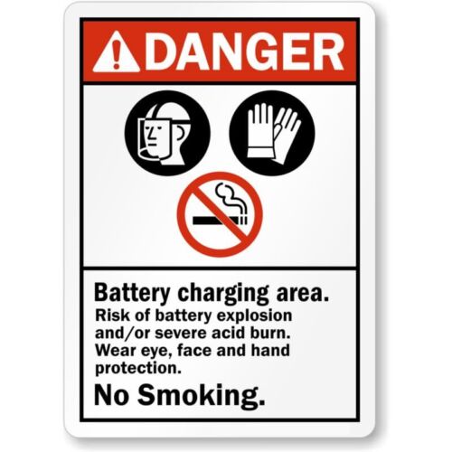 Battery Charging Area Aluminum Weatherproof Sign pAluminum 20x20cm(8x8inch)