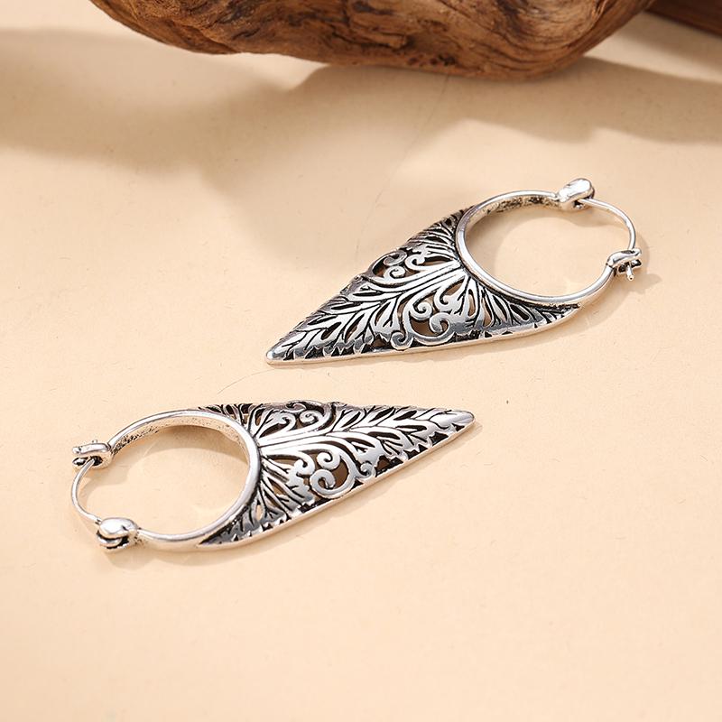 Vintage Hollow Earrings Ancient Geometric Drop Earrings For Women Earing Jewelry Leaf Pattern Earings