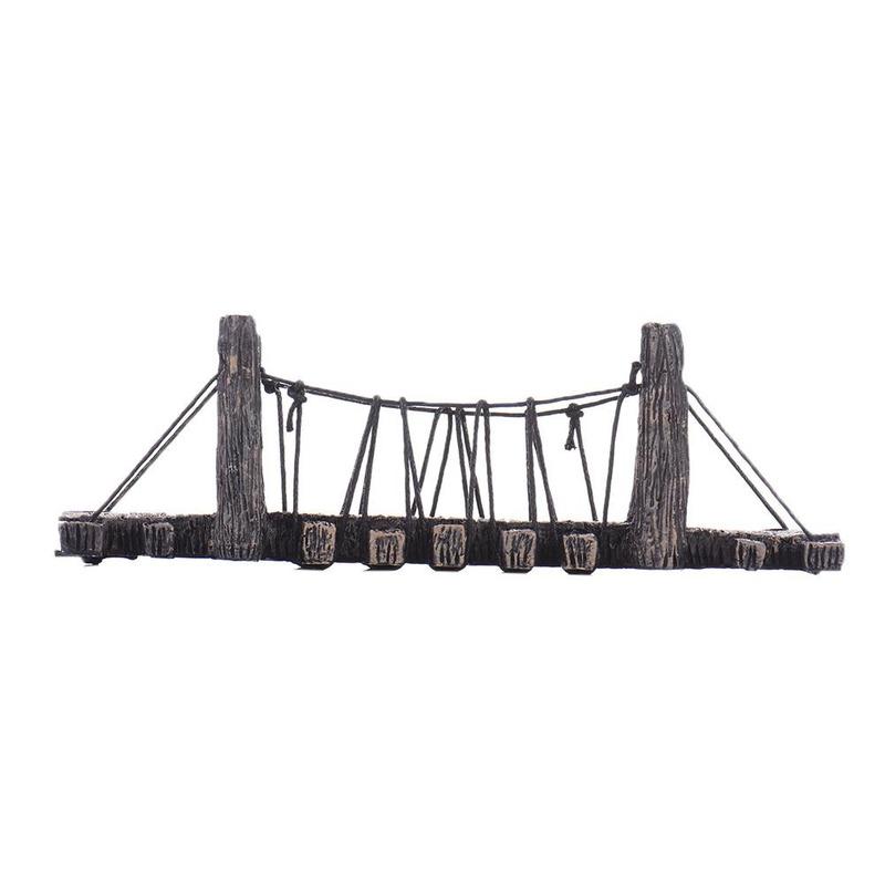 1PC Simulation Fish Tank Mountain Suspension Bridge Resin Small Rope Bridge Fish Tank Decoration