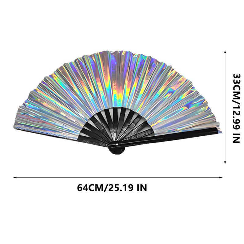 Raves Hand Fan Foldable Craft Holding Lasers Colors Hand Fan Festival Handheld Folding Fan For Dance Decoration Holiday Party