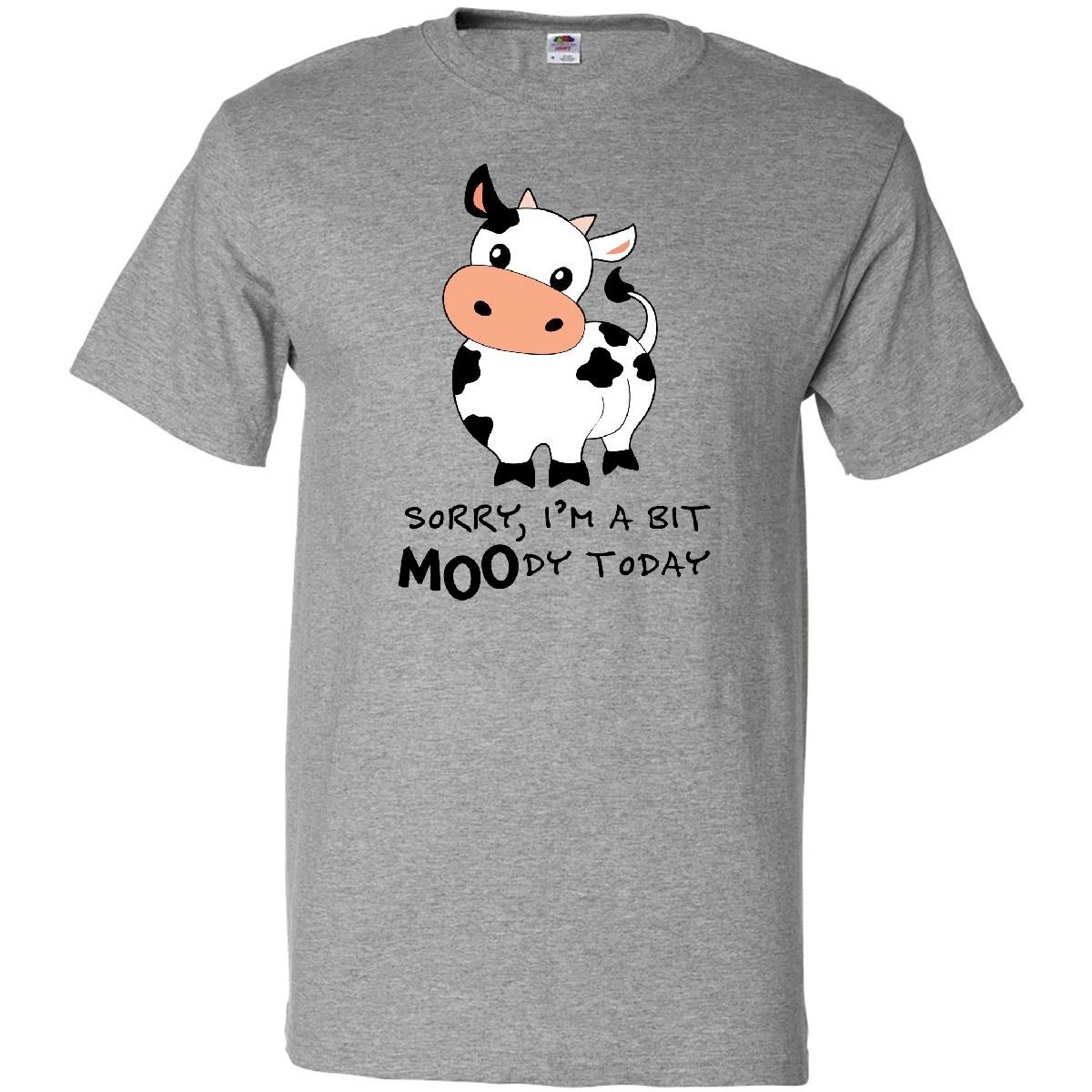 Inktastic Sorry, I m A Bit MOOdy Today Cute Cow Pun T-Shirt Animals Fun Kids 140