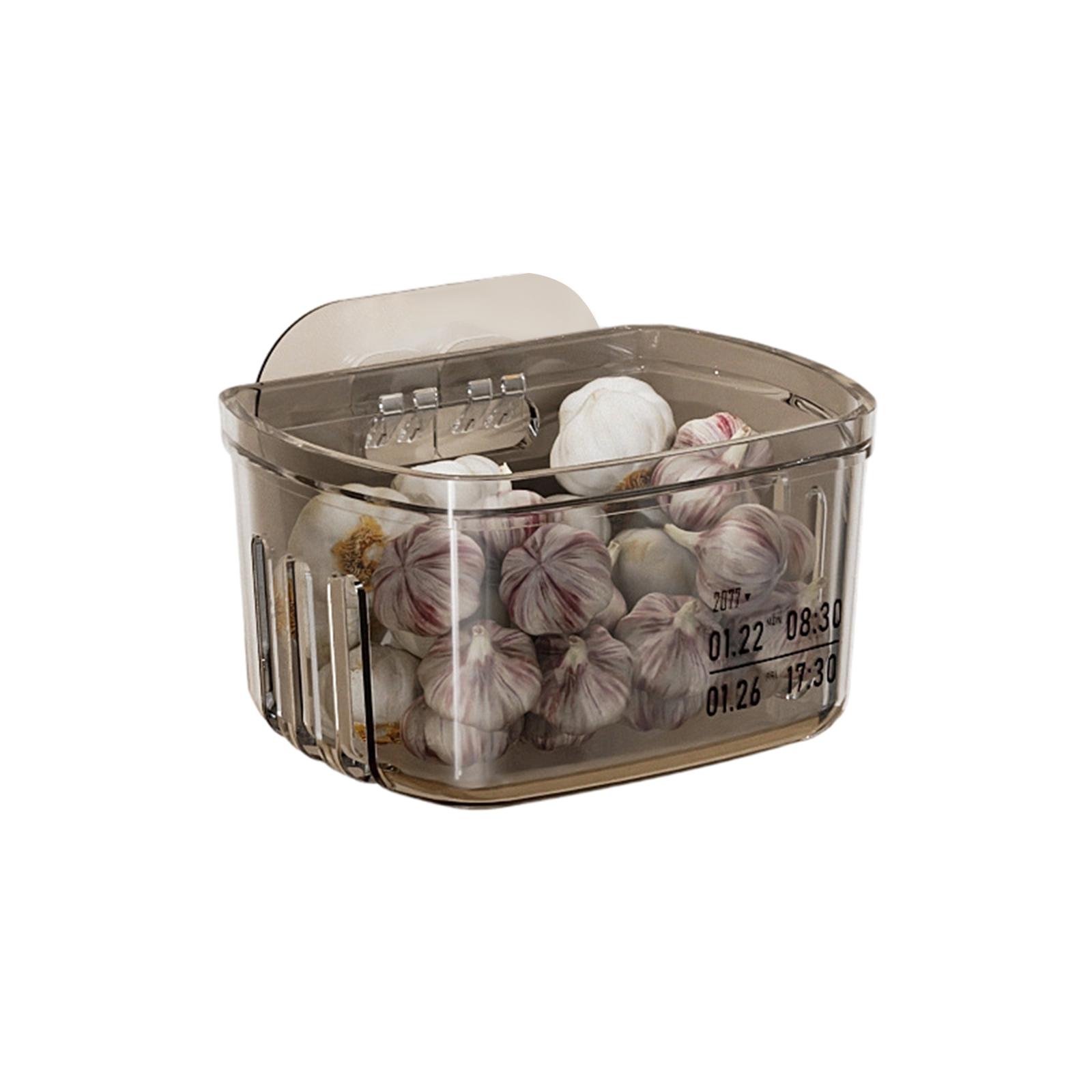 

Настінний кухонний ящик для зберігання для домашнього використання; Багатофункціональна коробка для зберігання часнику та цибулі One Size