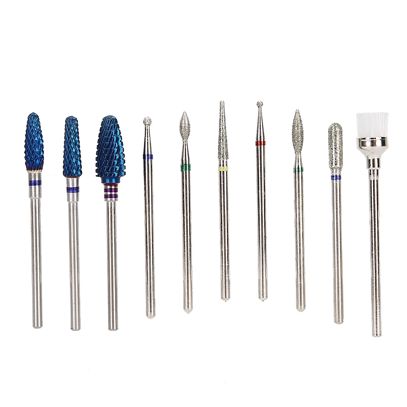 

10 шт. сверл для маникюра и дизайна ногтей, чистка, полировка, электрическая дрель для ногтей, головка инструмента