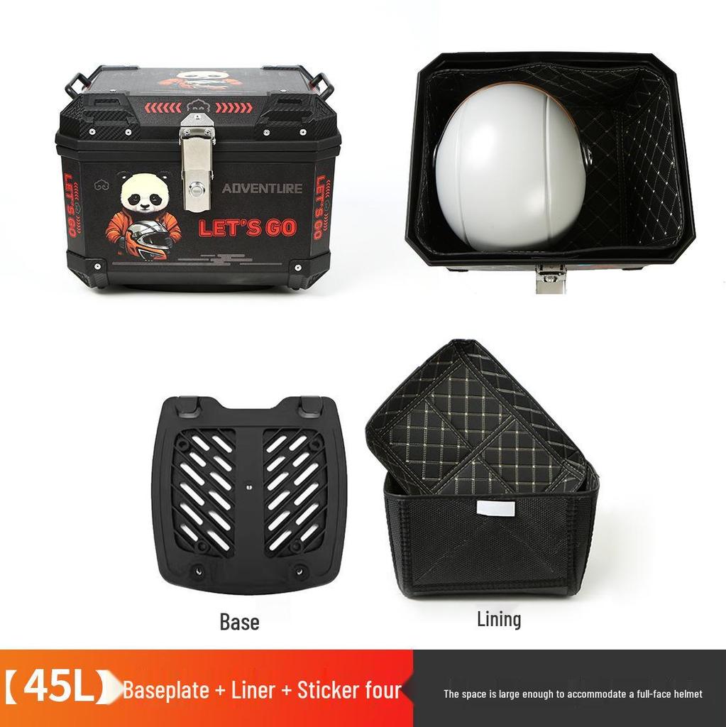 Universal Detachable Motorcycle Tail Box - Large Capacity, Waterproof Rear Trunk for Bikes