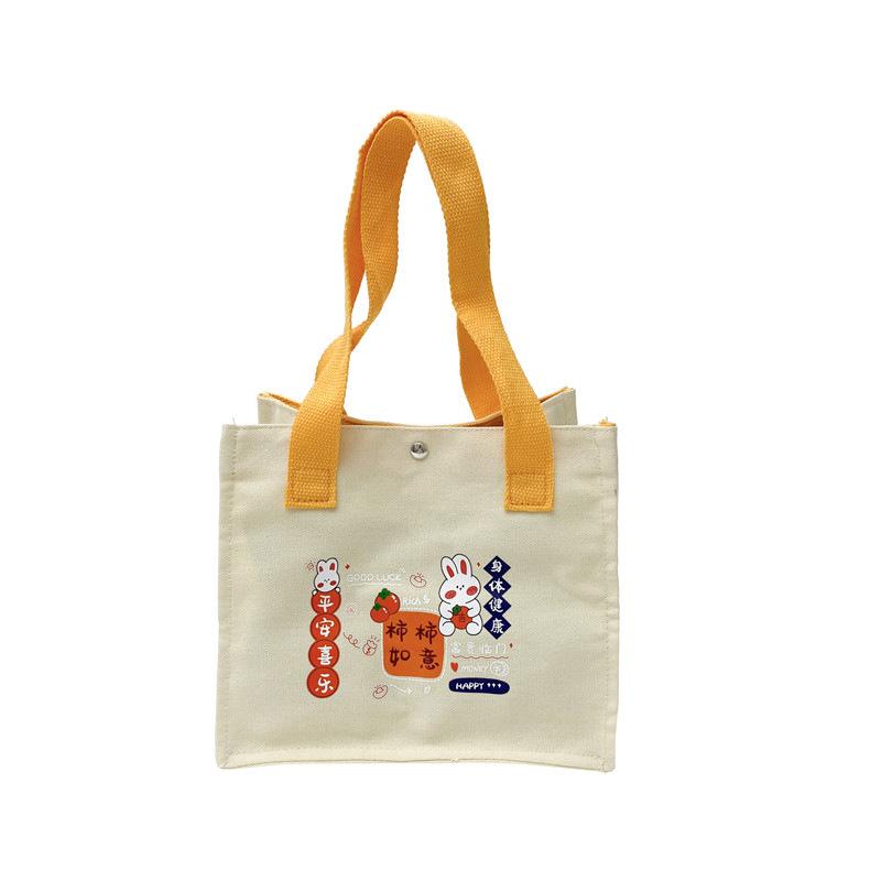 New canvas women's bag persimmon ruyi handbag small square bag fashion casual cute handbag cartoon handbag
