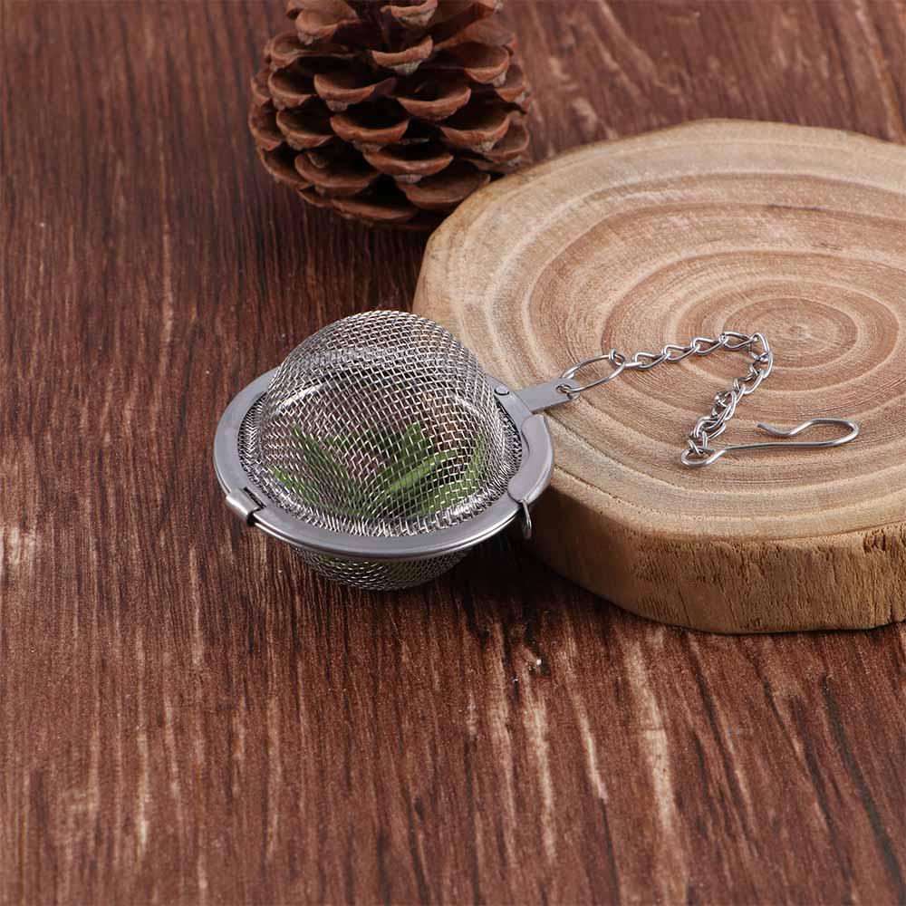 Mesh Tea Spoon Locking Spic Ball Stainless Steel Tea Spoon Filter with Chain Special Tea Filter