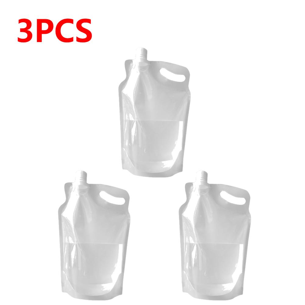 1-10PCS 2L Transparent Water Container Portable Folding Water Bucket No Leakage Portable Water Bag for Camping Hiking Cycling