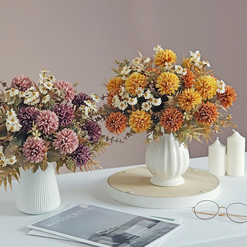 1/3Pc Silk Chrysanthemum Artificial Flower Diy Wedding Home Christmas Room Decoration Bridal Bouquet Table Vase Photography Prop