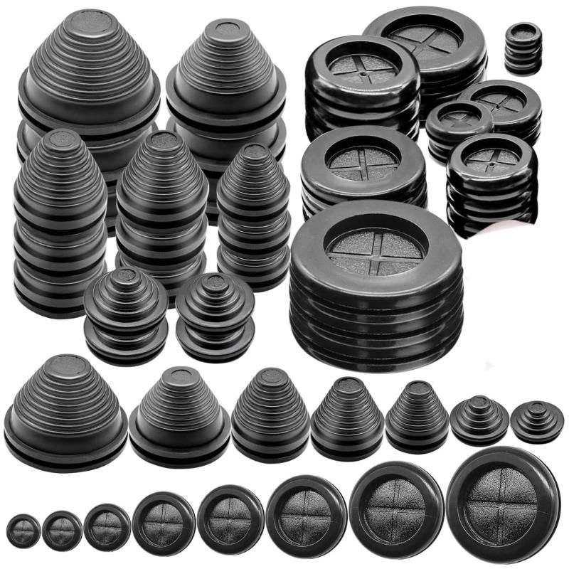 30 ks Sady gumových průchodek Průchodky pro přepážky Průchodky pro kabely Kulaté průchodky pro šasi Dvojstranné gumové zátky do otvorů Průchodky s návleky