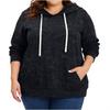 Women's  Casual Large Sized Long Sleeved Hooded Solid Color Sweatshirt
