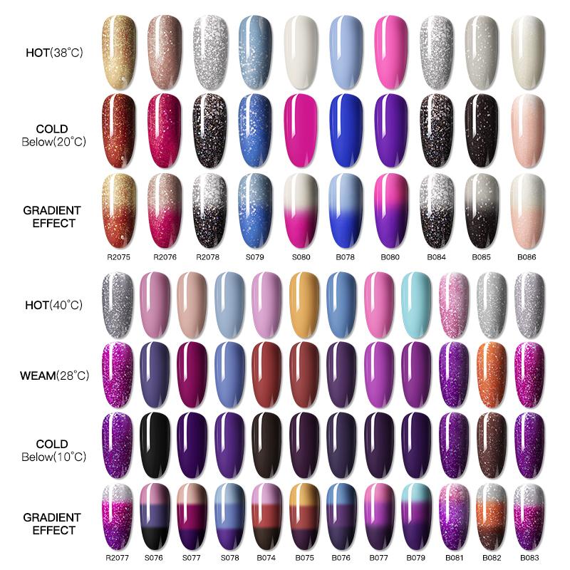 ROSALIND Thermal Color Changeing Gel Lak na nehty Soak Off Temperature UV Gel lak 7ml