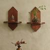 Solid Wood Wall Shelf, Thickened Storage Shelf for Small Plants, Decorative Aromatherapy Holder Shelf for Home Decor