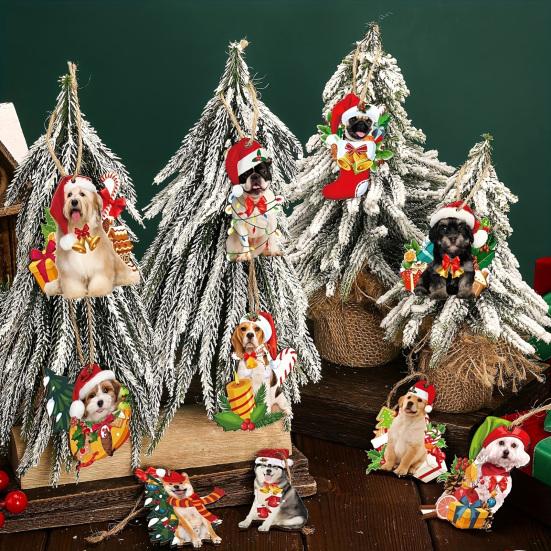 10Pcs Chinese Style Owl Hanging Ornament Farmhouse Rustic Handmade Wooden Owl Decoration Christmas Tree 2D Flat Bird Hanging Decor