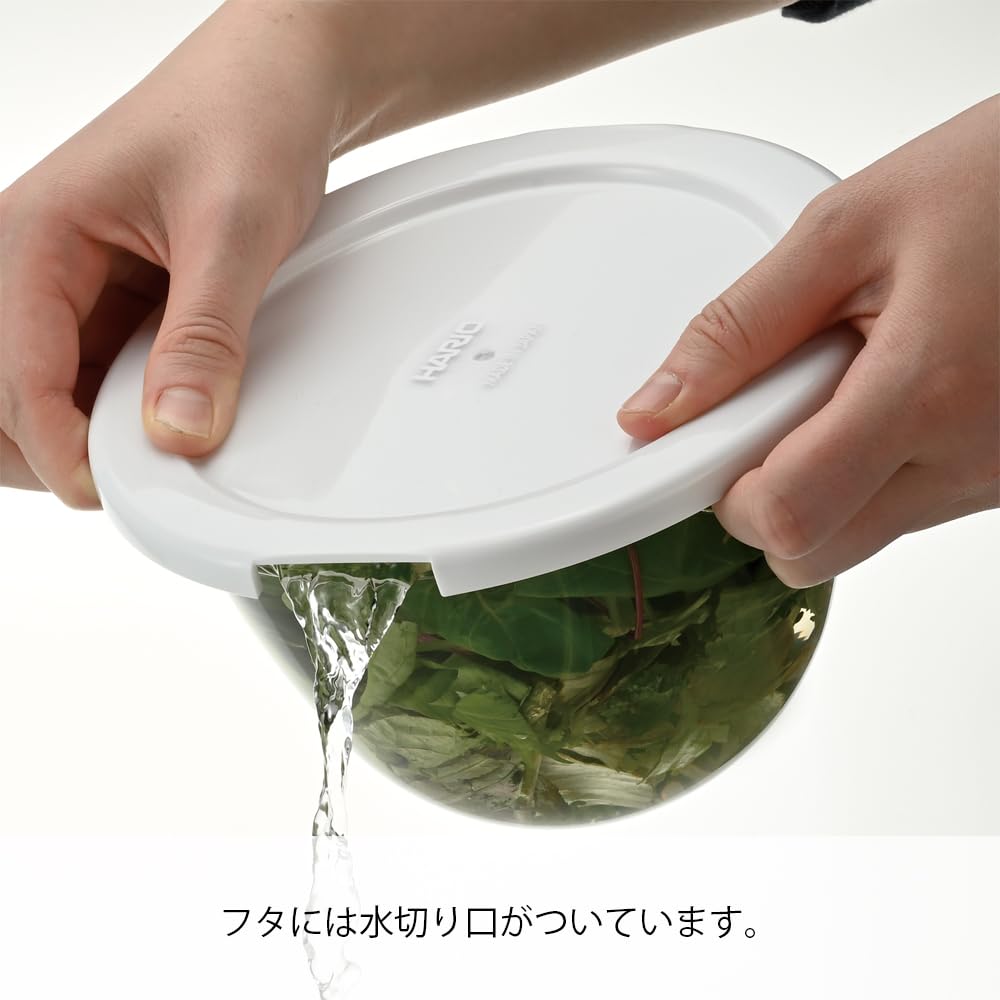 HARIO Glass Bowls with Microwave Set of 3 BUONO Kitchen Made in Heat-Resistant Lids, (900ml, 1500ml, 2200ml), Multi-Bowl, Clear, Japan, MXPF-4904-W