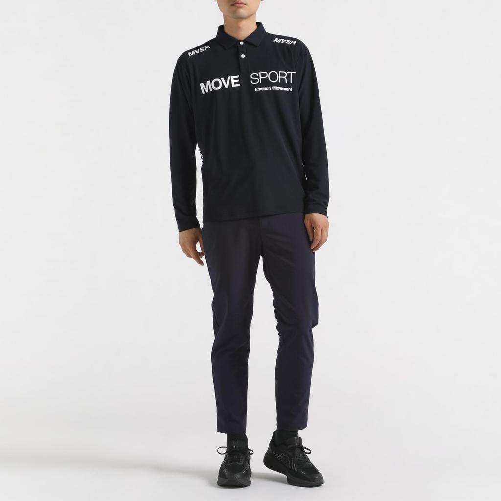 Move Sports Mini Pique Long Sleeve Polo Shirt ST4FLSZ0MB_BK00_L