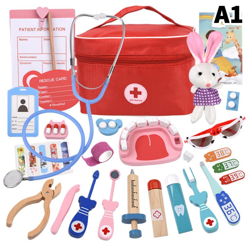 

1Set Wooden Pretend Play Doctor Educational Toys For Children Simulation Dentist Check Brush Teeth Medicine Role Playing Games