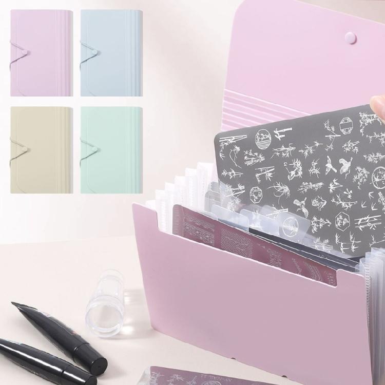 Nail Art Template Plate Storage Book Holds 20 Slot Stamping Plates Compact Design for Salon Professional Studio