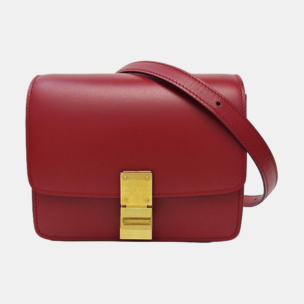 [Pre-Owned] Classic Box Series Gold Buckle Flap Polished Calfskin Tofu Bag - Very Good #799EU8