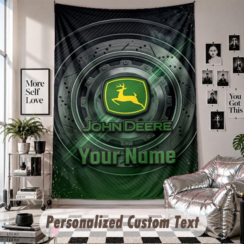 Wandbehang mit individuellem Namen & Text, John Deere Dekorationstuch für das Schlafzimmer
