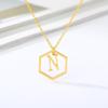 Simple and stylish English alphabet small fresh k gold titanium steel necklace women's accessories geometric collarbone chain